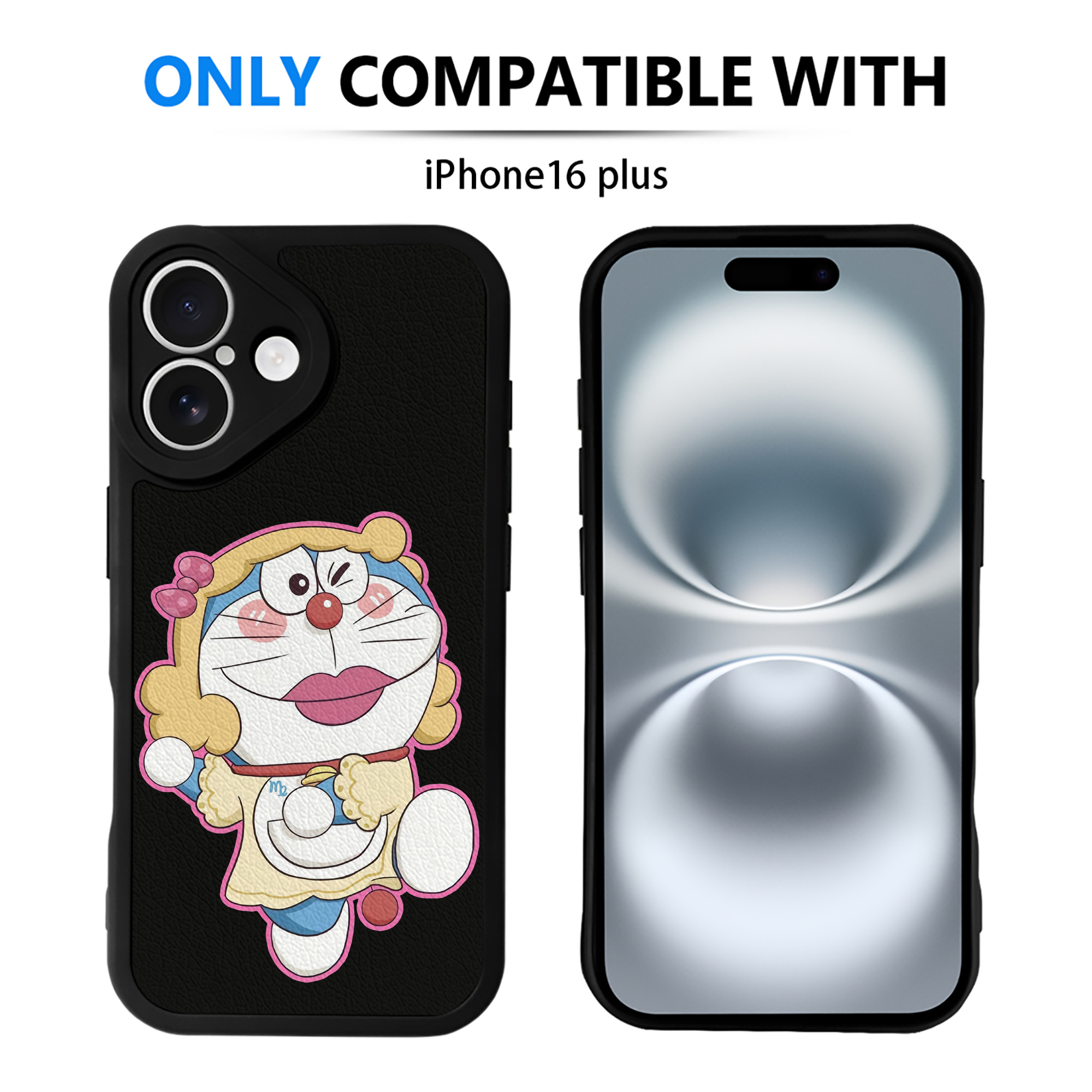 （画像用） ドラえもん Doraemon 【iPhone 16シリーズ対応】シリコンスマホケース（レザー調） 材質：シリコン